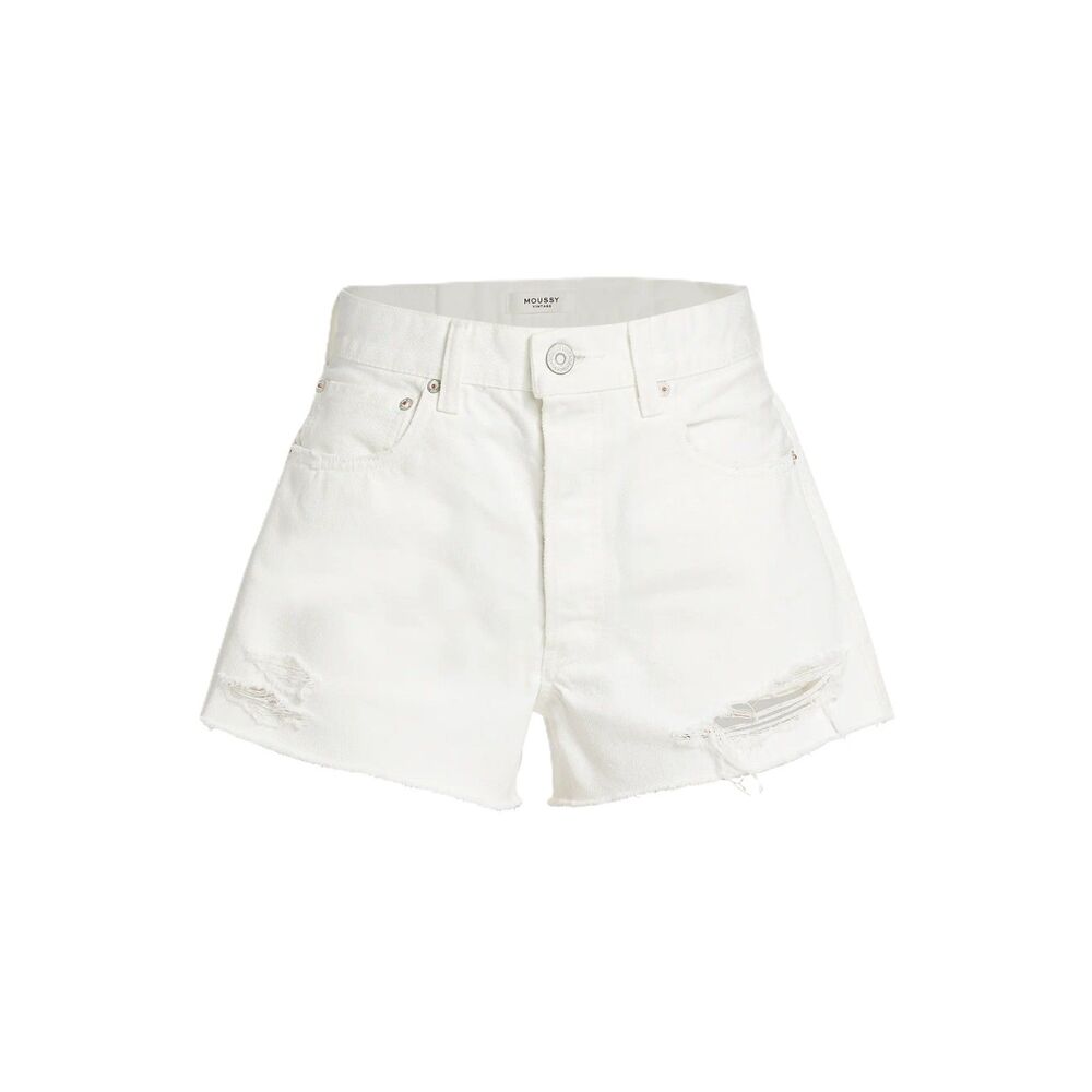 Moussy Ransomville White Distressed Jean Shorts - Women's 28 - New with Tags